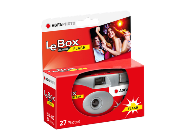 AGFA LeBox Flash kertakäyttökamera värifilmillä